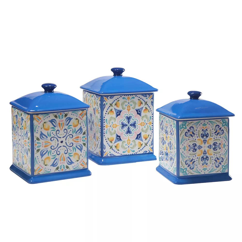 Certified International Lemonade 3-pc. Square Canister Set 2 Certified International Lemonade 3-pc. Square Canister Set - Image 2