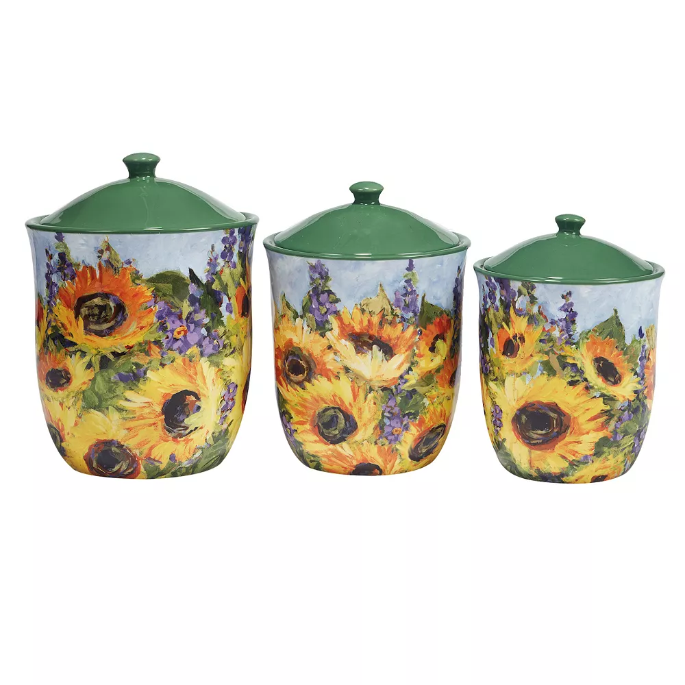 Certified International Sunflower Bouquet 3-pc. Canister Set 2 Certified International Sunflower Bouquet 3-pc. Canister Set - Image 2