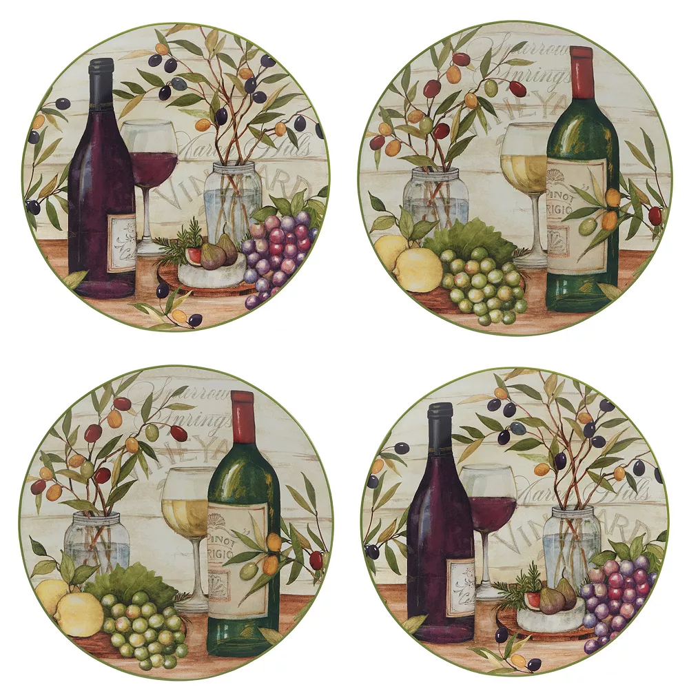Certified International Meadow Brook Vineyard 4-pc. Dinner Plate Set 1 Certified International Meadow Brook Vineyard 4-pc. Dinner Plate Set