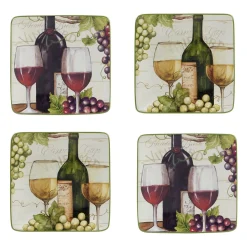 Certified International Meadow Brook Vineyard 4-pc. Canape Plate Set