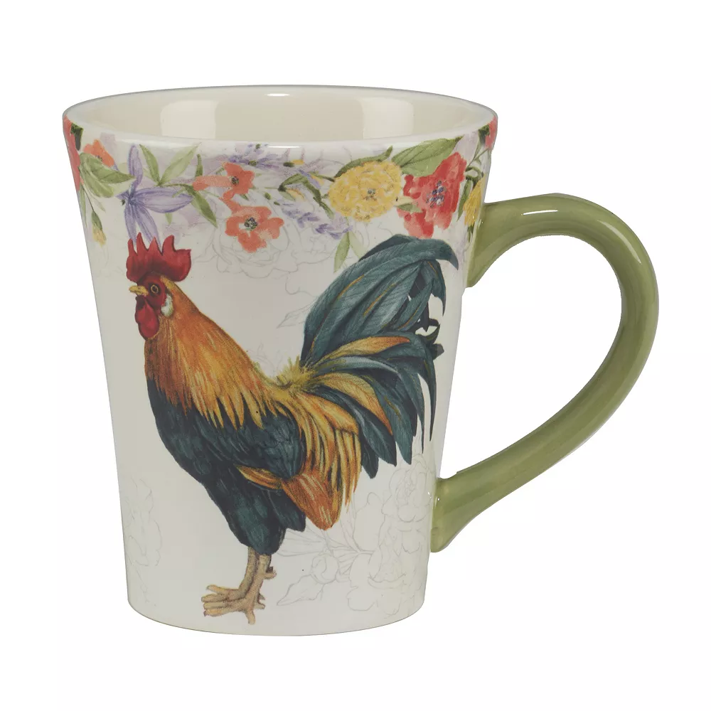 Certified International Floral Rooster 4-pc. Mug Set 2 Certified International Floral Rooster 4-pc. Mug Set - Image 2
