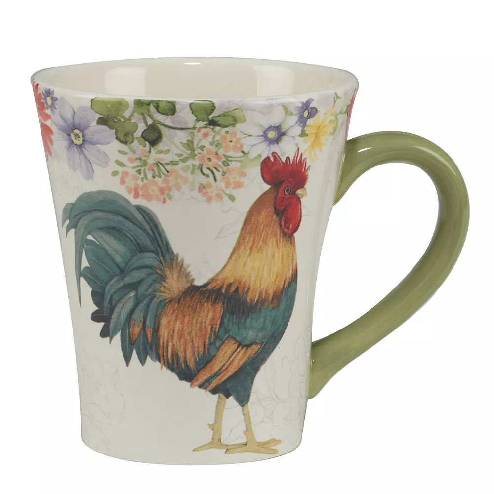 Certified International Floral Rooster 4-pc. Mug Set 4 Certified International Floral Rooster 4-pc. Mug Set - Image 4