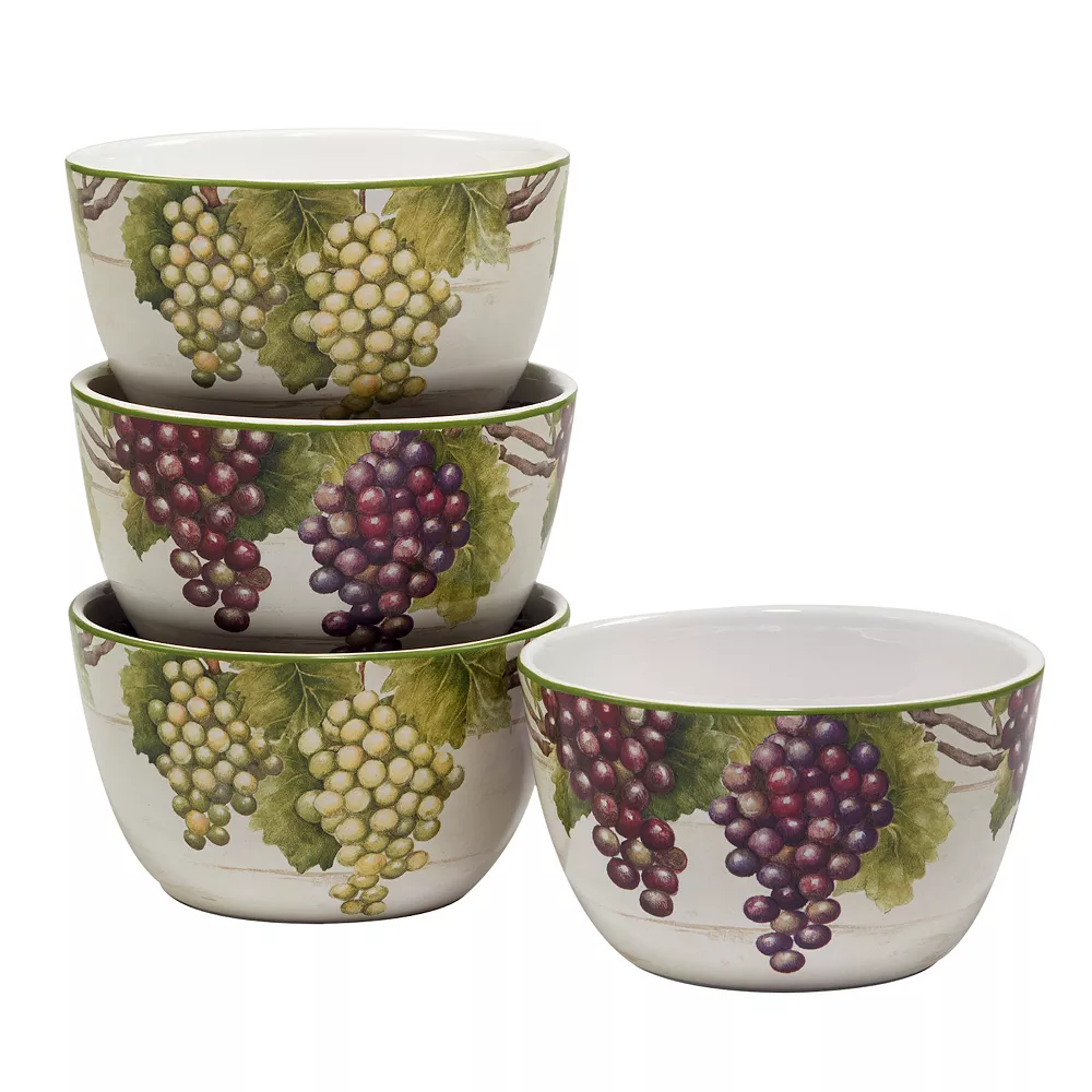 Certified International Meadow Brook Vineyard 4-pc. Ice Cream Bowl Set 1 Certified International Meadow Brook Vineyard 4-pc. Ice Cream Bowl Set