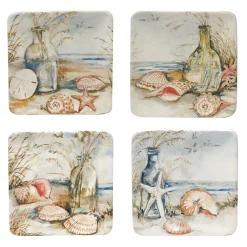 Certified International Coastal Landscape 4-pc. Canape Plate Set