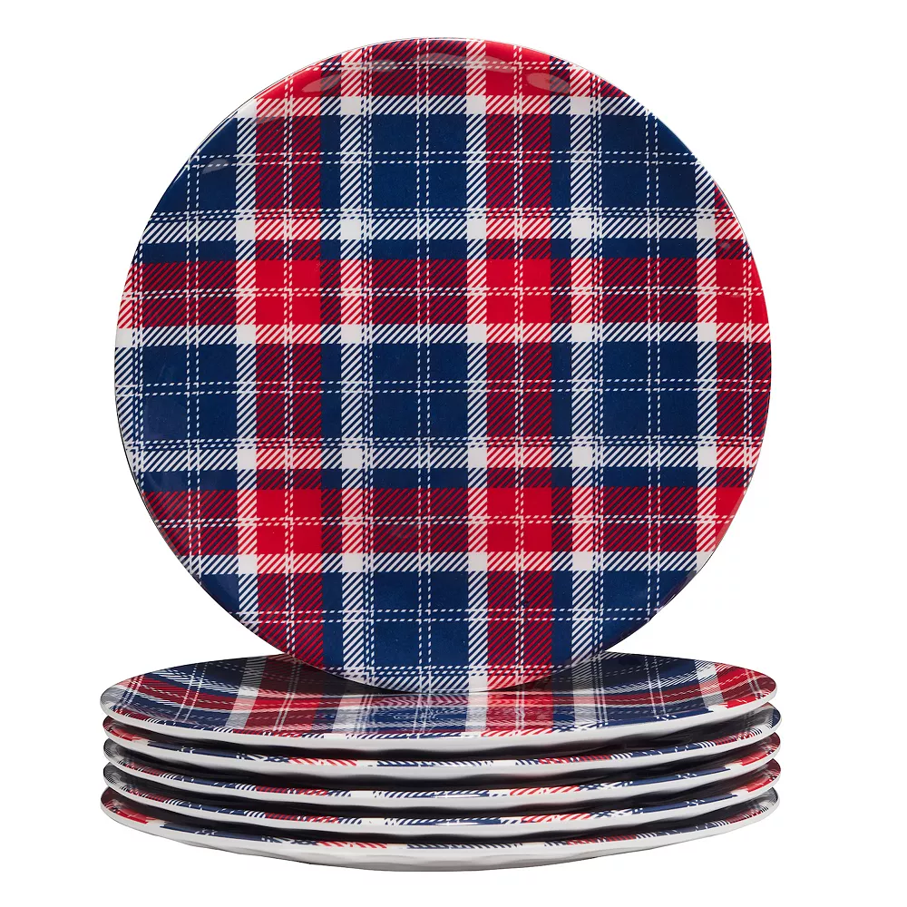 Certified International Patriotic Plaid 6-pc. Melamine Salad Plate Set 1 Certified International Patriotic Plaid 6-pc. Melamine Salad Plate Set