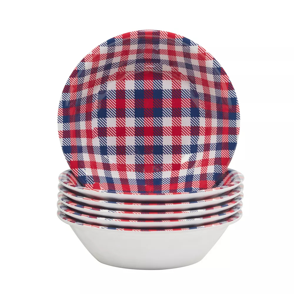 Certified International Patriotic Plaid 6-pc. Melamine All-Purpose Bowl Set 1 Certified International Patriotic Plaid 6-pc. Melamine All-Purpose Bowl Set
