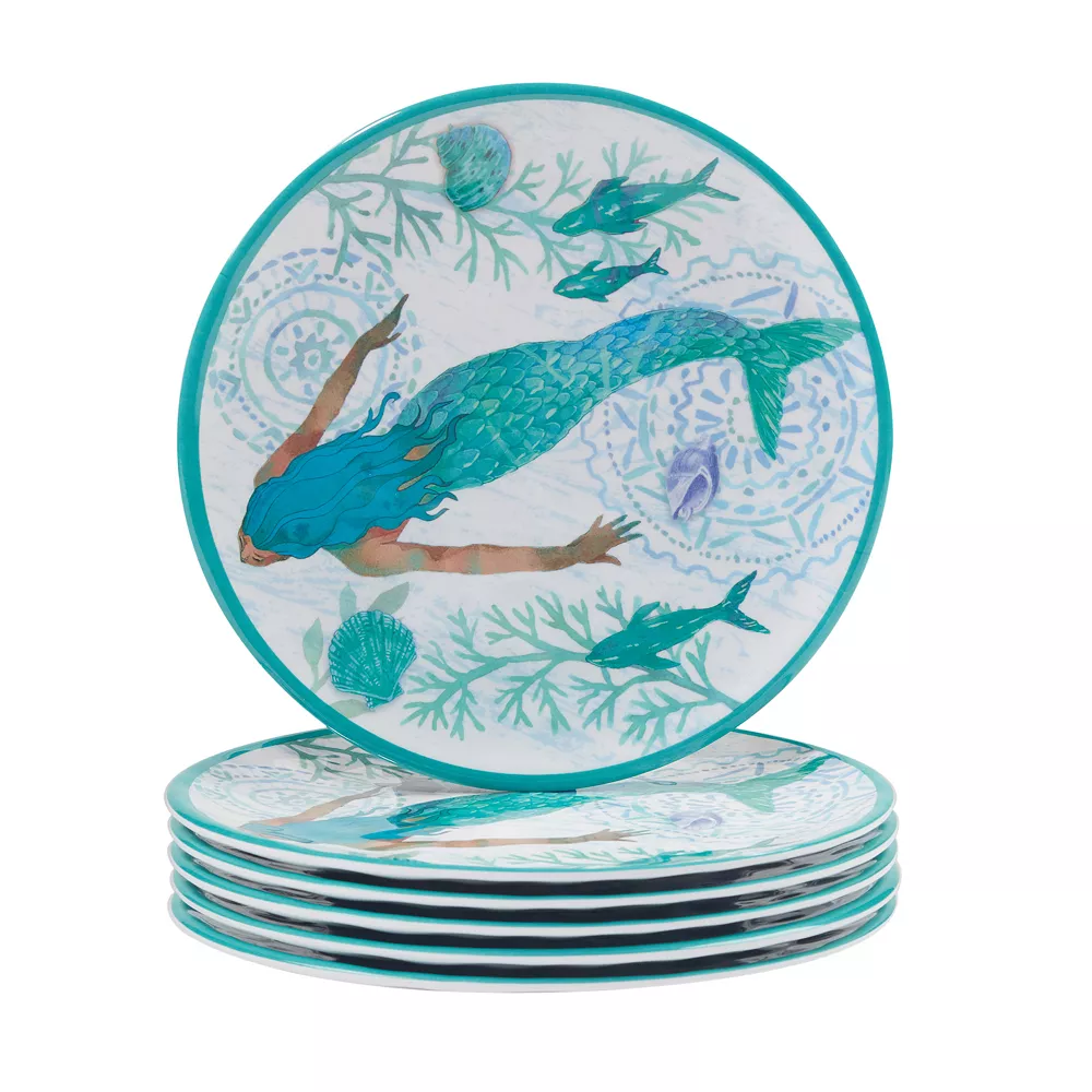 Certified International Serene Seas 6-pc. Melamine Salad Plate Set 1 Certified International Serene Seas 6-pc. Melamine Salad Plate Set