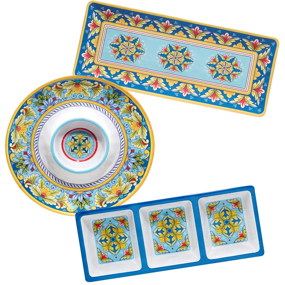 Certified International Palermo 3-pc. Melamine Hostess Set 1 Certified International Palermo 3-pc. Melamine Hostess Set