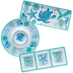 Certified International Serene Seas 3-pc. Melamine Hostess Set