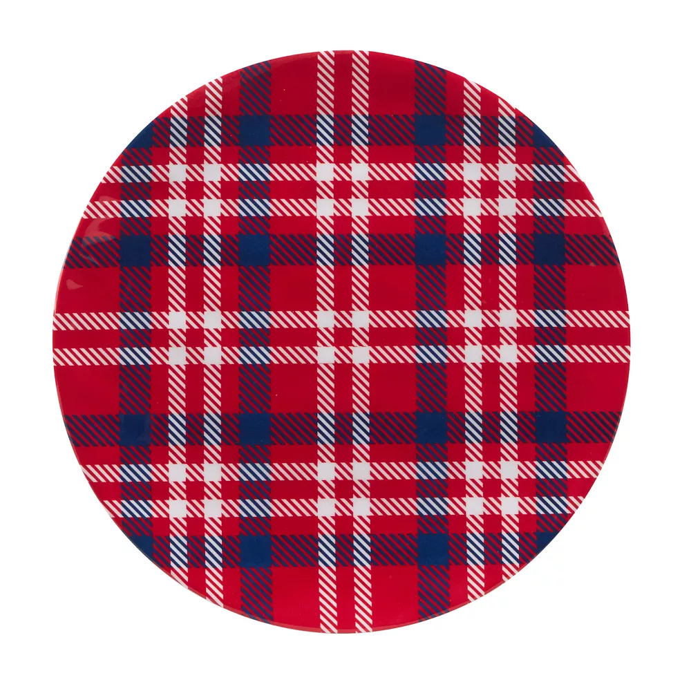 Certified International Patriotic Plaid 12-pc. Melamine Dinnerware Set 2 Certified International Patriotic Plaid 12-pc. Melamine Dinnerware Set - Image 2
