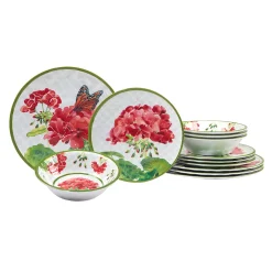 Certified international Sales 25 Certified International Geraniums 12-pc. Melamine Dinnerware Set